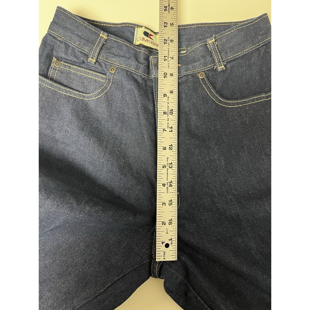 VTG 70s Calvin Klein Jeans High Rise Straight Leg Dark Wash Sz 11 / 26 NEW! - Picture 11 of 13
